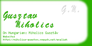 gusztav miholics business card